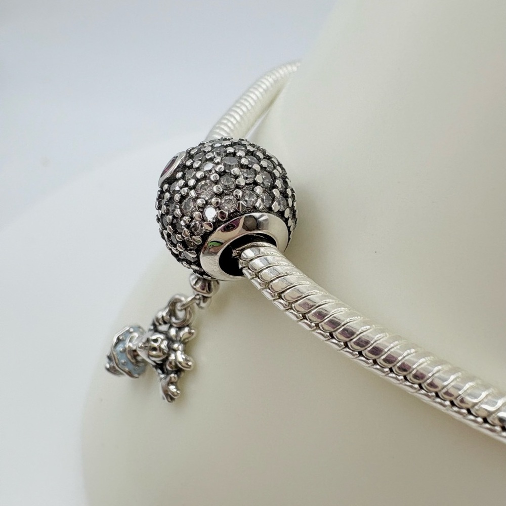 Pandora Silver Dangle Minnie Charm with Pink Heart Accent - Picture 3 of 5
